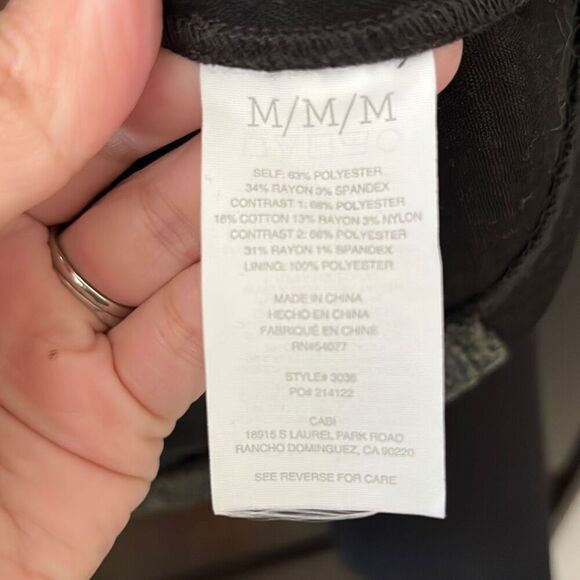 Cabi Mixed Media Jacket Black Snap Button Medium #3036 - Picture 6 of 6